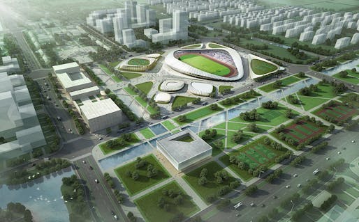 First Prize in the Nantong Sports Center competition: Henn Architekten (Image: Henn Architekten)