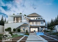 Luxury modern villa design concept