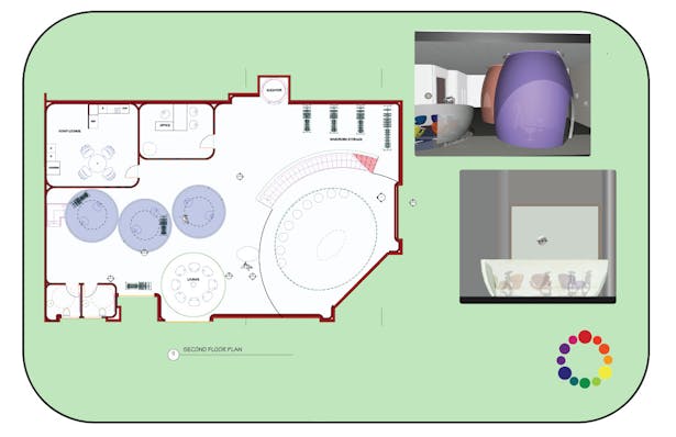 second floor plan and renderings
