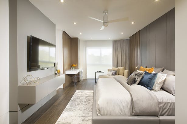Master bedroom - Residential Interior Design Project in Aventura, Florida 