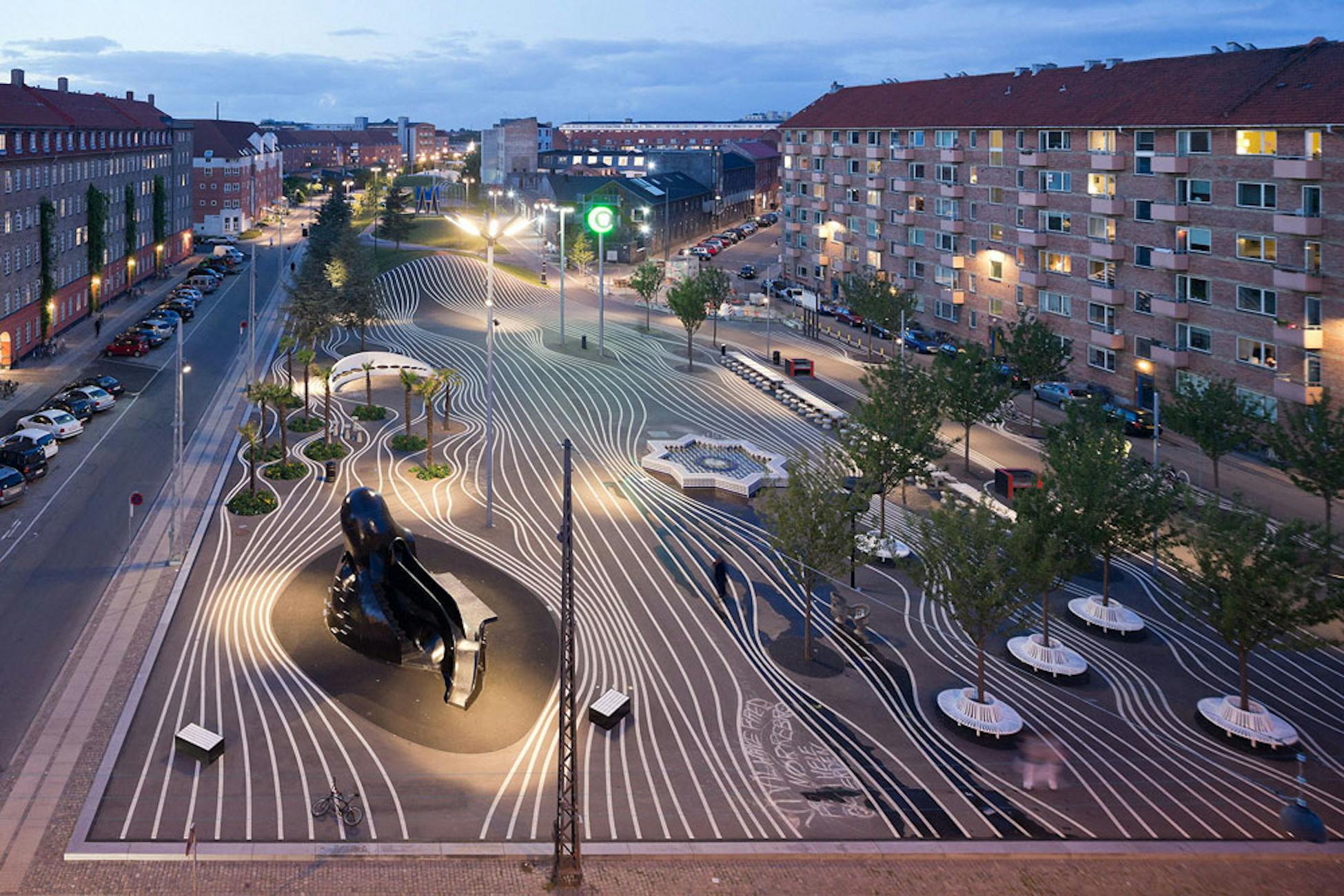 Выбор общественных пространств. Superkilen-парк в Копенгагене. Площадь Суперкилен (Superkilen), Копенгаген. Superkilen в Копенгагене.