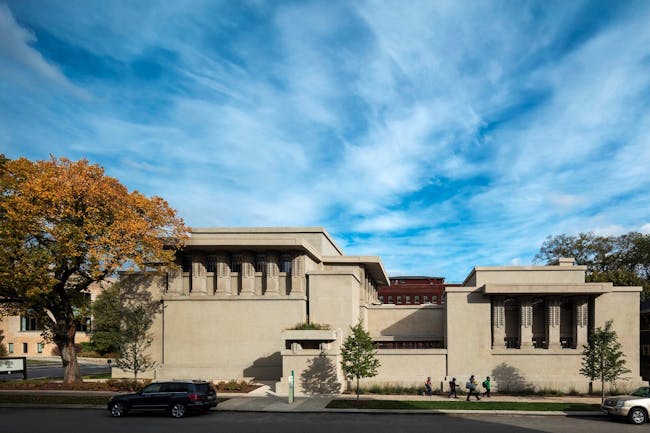 Unity Temple (constructed 1906-1909, Oak Park, Illinois); Photo by Tom Rossiter.