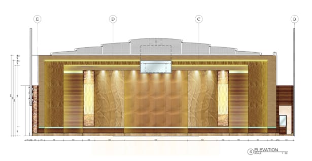 Grand ball room front elevation 