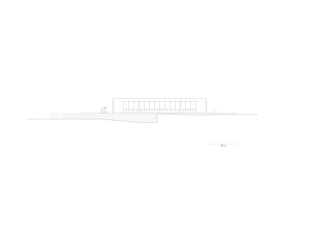 South elevation (Original scale 1:750) © David Chipperfield Architects for Bundesamt für Bauwesen und Raumordnung
