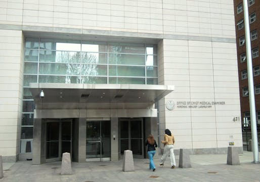 Pictured: The Office of the Chief Medical Examiner in New York City. Image courtesy of Wikimedia Commons / Jim.henderson.