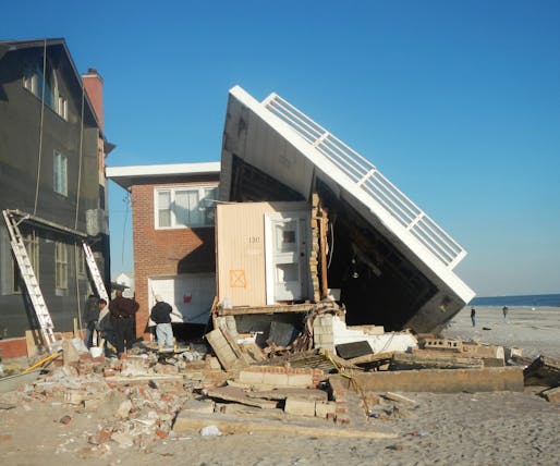 A destroyed structure in the aftermath of Hurricane Sandy. Image courtesy Wikimedia commons user Jim.henderson
