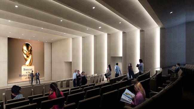 Stiller Family Foundation Auditorium, Norton Museum of Art, designed by Foster + Partners. (Image courtesy of Foster + Partners)