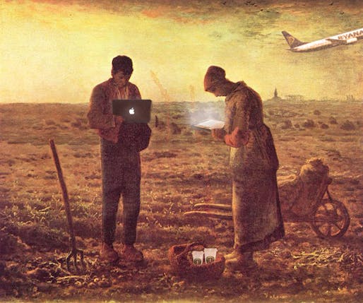 Checking mails at 6 pm. By STAR strategies + architecture (http://st-ar.nl/interview-to-kees-christiaanse/) Original painting: The Angelus, 1857–59 by Jean-François Millet.