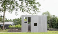 Worrell Yeung designs sleek porous spa shed for family home in upstate New York