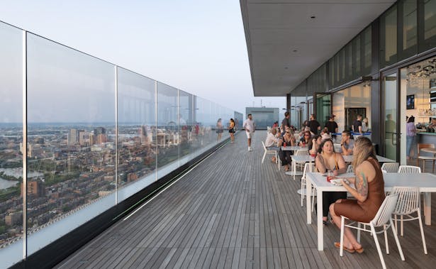 View Boston features indoor and outdoor panoramic views of the city, an open air roof deck, two dining destinations, state-of-the-art immersive experiential exhibits, and more. Credit: Chuck Choi