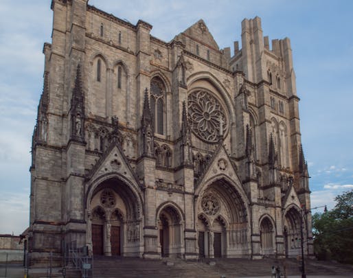 View of the front of the Cathedral Church of St. John the Divine in New York City. Image courtesy of Flickr user Franco Folini.