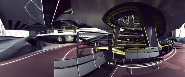 Panorama view of level 1 Knowledge archive space