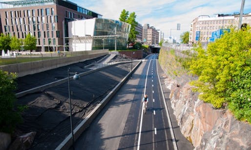 Helsinki’s Baana bicycle corridor, which opened to the public in 2012. Photo: Alamy, via theguardian.com