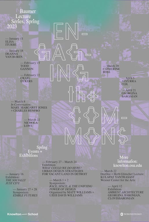 Lecture poster courtesy of the Austin E. Knowlton School of Architecture.