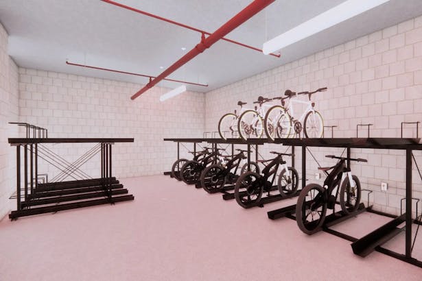E-bike storage room rendering. Source: Aufgang