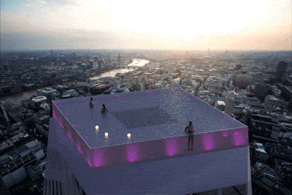 This 360-degree rooftop infinity pool could make a splash in London
