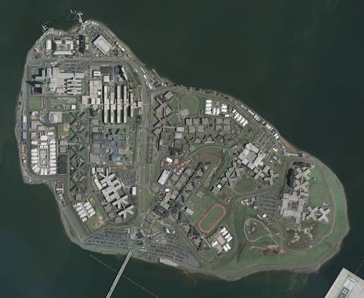 Aerial photo of Rikers Island, New York's penal colony. (Photo via Wikipedia)