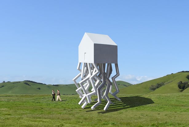 The Mobile Home, as a large outdoor sculpture and/or photomontage.