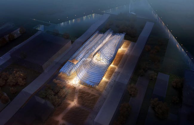 China Pavilion for Milan Expo 2015 (under construction) by Studio Link-Arc with Tsinghua University. Image: Studio Link-Arc