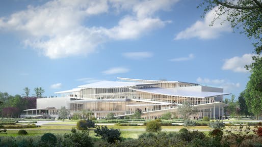 Rendering of SANAA's winning design for the New National Gallery in Budapest. Image courtesy of Liget Budapest.