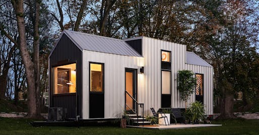 Farmhouse Tiny Home Model - a tiny home on wheels. 'Available in models ranging from 24’ - 32’, with standard, modern and farmhouse styles.' Image and text courtesy of Liv-Connected.