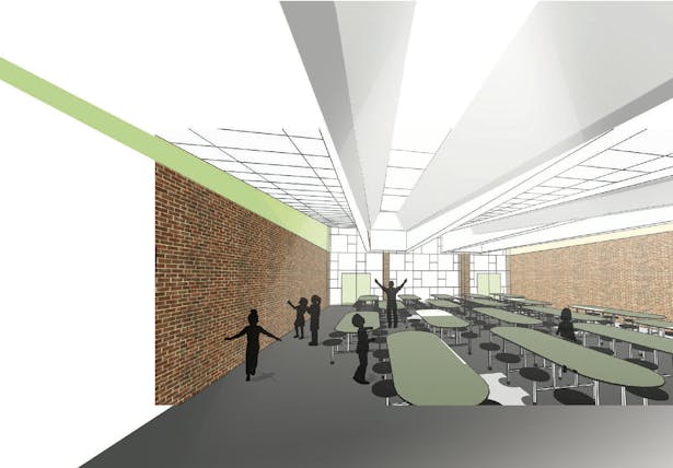 Interior Conceptual - view from entry to multi-purpose room