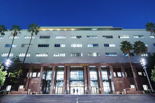 The Board of Supervisors Hall of Administration building at 500 W. Temple Street is one of 33 LA County-owned structures targeted for seismic upgrades. Image: Los Angeles County Board of Supervisors