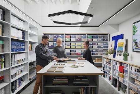 IA Interior Architects' Austin, TX office, one of three employee-owned firms featured in our January 2022 editorial. Photo © Pete Molick