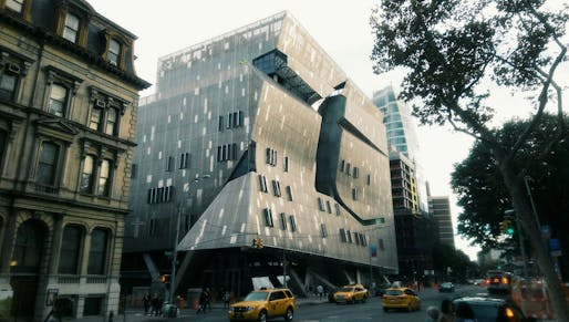 Cooper Union's 41 Cooper Square, designed by Morphosis Architects. Image taken in 2014 © Alexander Walter