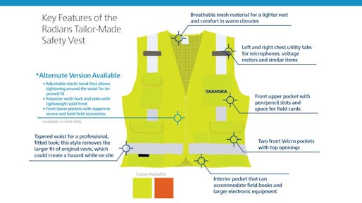 Skanska has begun a comprehensive redesign of its construction safety equipment in order to improve the safety and visibility of these items. Image courtesy of Skanska.