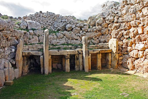Part of the ancient Ġgantija Temples on the Maltese island of Gozo. Image: <a href="https://commons.wikimedia.org/wiki/File:Ggantija_Temples,_Xaghra,_Gozo.jpg">Wikimedia Commons</a> (CC BY-SA 4.0) 