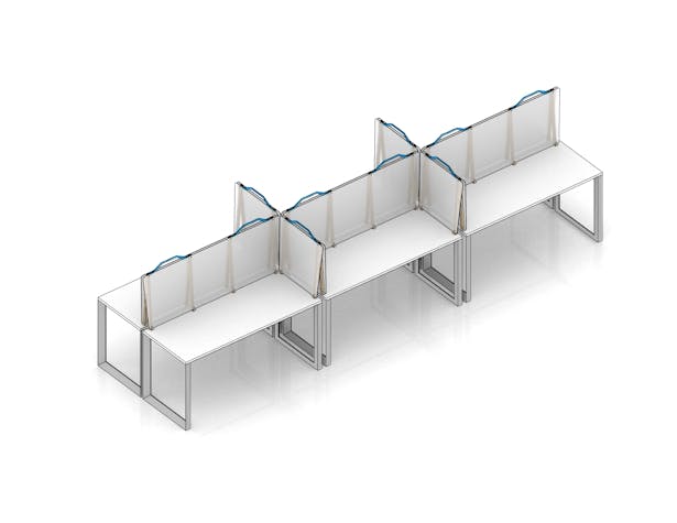 full desk partition setup