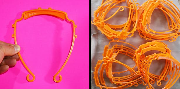 Marcus Shaffer, associate professor of architecture at Penn State, and Julio Diarte and Elena Vazquez, both architecture graduate students in the Stuckeman School, have 3D-printed 70 headbands as of April 2 and are in the process of printing 100 more.