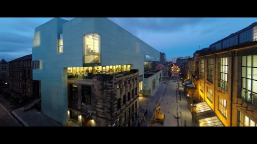 Screen shot from Spirit of Space's 'Glasgow School of Art, Steven Holl Architects' film.