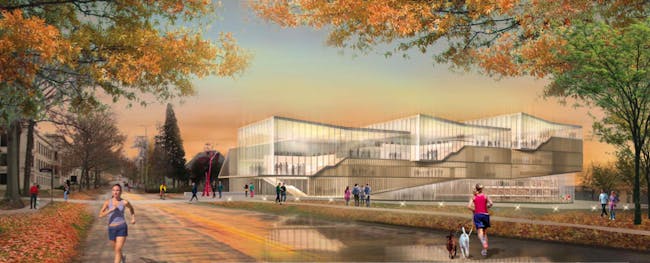 The Weiss-Manfredi and Bowen proposal for the KSU building called for a light, transparent structure.