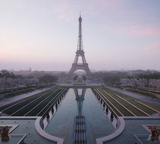 View of the Eiffel Tower from the Varsovie Fountains © MIR, courtesy of GP+B