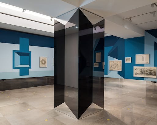 'Disappear Here' installation at RIBA Architecture Gallery by Sam Jacob Studio. Image: Andy Matthews. 