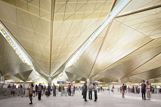 Interior rendering of the proposed terminal (Image: Grimshaw Architects)