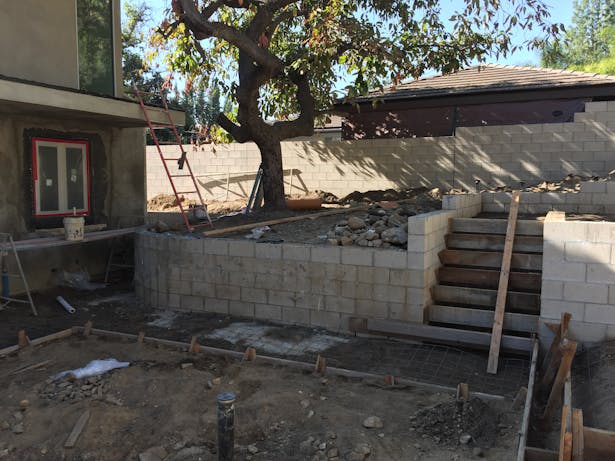 Before- backyard construction. 1/2016.