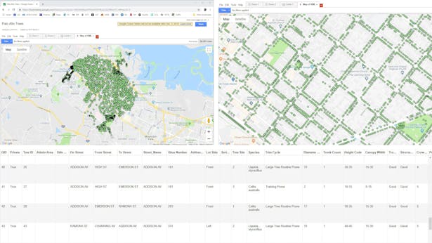 Screenshots of Palo Alto's Open Data Portal