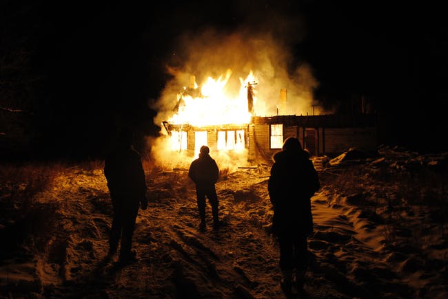 Burning house in Manitoba via Shannon