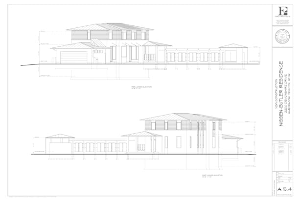Side Elevations - Including Loggia and Tea House