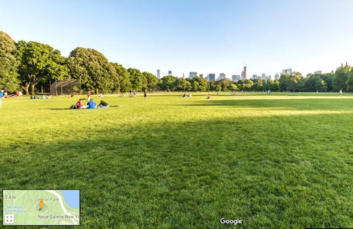 View of Central Park from Google Maps