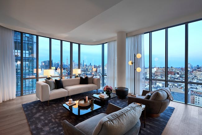 Model apartment suite designed + furnished by March & White. Photo: Chris Coe, Optimist Consulting.