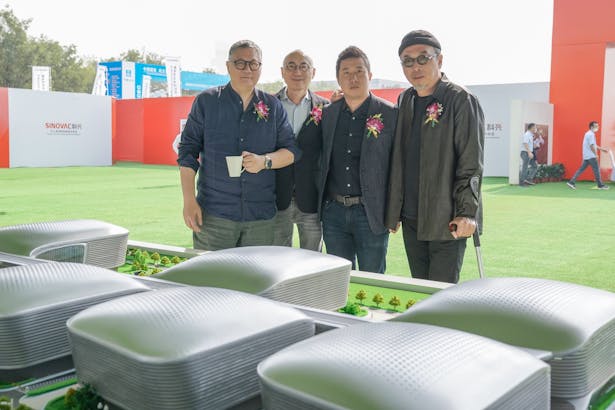 Ken Wai, William Wong, Zihuan Lin and Dr. Andy Wen with the models