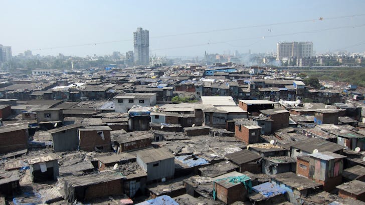Urban typologies could link to drastically different psychological imprints. Dharavi informal settlement in Mumbai, India. Image via Wikipedia.