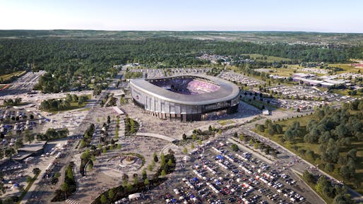 Rendering of the new Buffalo Bills stadium. Image courtesy Populous