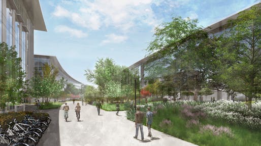 Rendering of Apple's future Austin, TX campus which is currently under construction. Image courtesy of Apple.