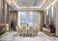 Modern dining room in luxury villa
