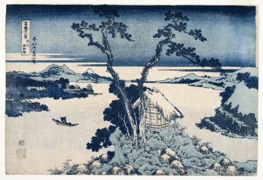 "A View of Mount Fuji across Lake Suwa Lake Suwa in Shinano Province" by Katsushika Hokusai, c. 1829-1833 / Brooklyn Museum via wikimedia.org